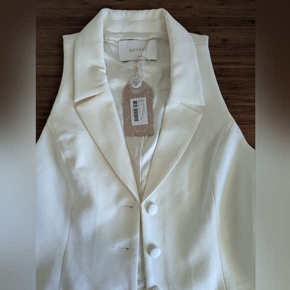 NWT Meshki Mura Suiting Vest Top US6/8 Large Ivory - Picture 5 of 6